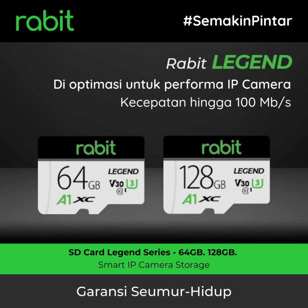 RABIT Micro SD Card 64GB 128GB 100MB/s - Legend Series / Memory Card CCTV / Kartu SD / Kartu Memori
