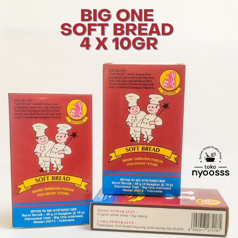

[oddsolshop] pekanbaru/Big One Soft Bread 4 PCS 10GR Pelembut Donat Roti APOM Bahan Kue Cake Mix