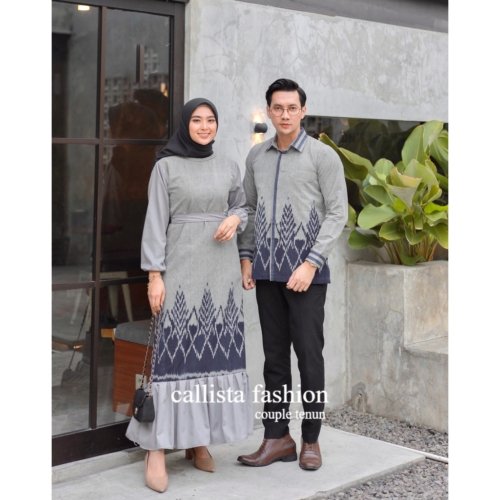 NEW NADIA GREY - COUPLE TENUN KODANGAN- DRESS/KEMEJA TENUN BY CALLISTA FASHION