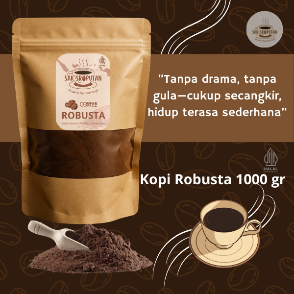

kopi bubuk Robusta kemasan 1 kg rasa sedap dan mantap kopi bubuk Robusta 1 kg bubuk kopi robusta 1000 gram kopi bubuk robusta 1000 gram