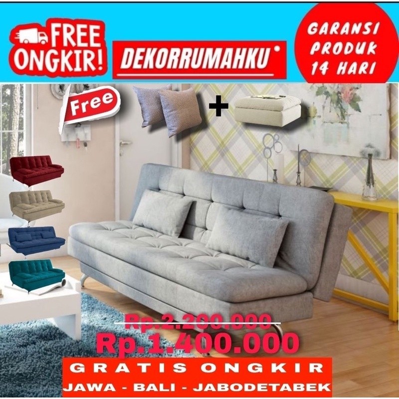 SofaBed Pillowtop Multifungsi Sofa Ruang Tamu Sofa Minimalis Gratis Ongkir Jawa dan bali