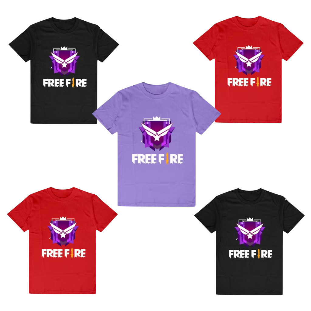 Kaos Anak Laki Laki dan Perempuan Pendek Gambar FF Free Fire Baju Pendek Gaming FF Free Fire Lengan 