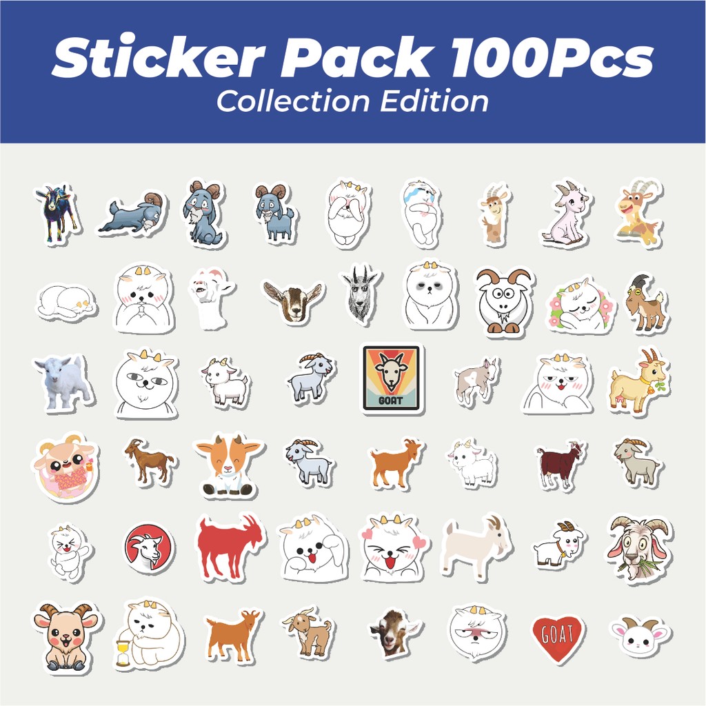 

Hot Sticker Hewan Kambing Lucu Anti Air Stikers Berperekat Waterproof Sticker Decal Buat Motor Helm Buku Journal Koper Casing HP Laptop Botol Minum