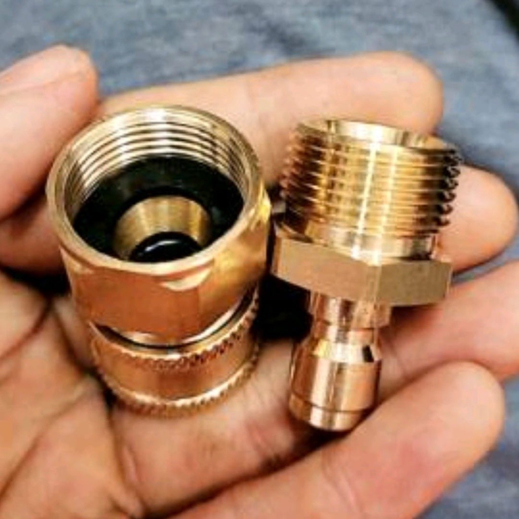 Quick Connect Coupler M22 Male dan M22 Female untuk Selang Jet Cleaner