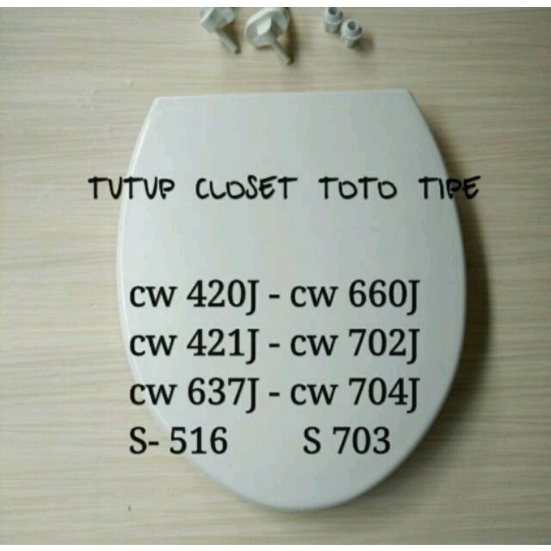Tutup kloset TC 364 model TOTO  tebal banget, 1cm, KOMPLIT Set