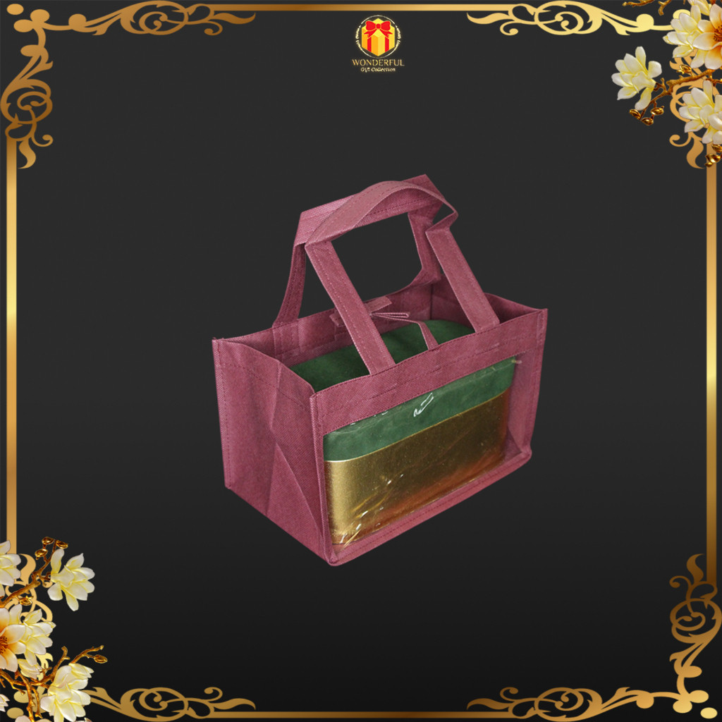 

[6 PCS] Goodie Bag Mika Spoundbond Kantong Kue Hampers Imlek Maroon GDB-MAR