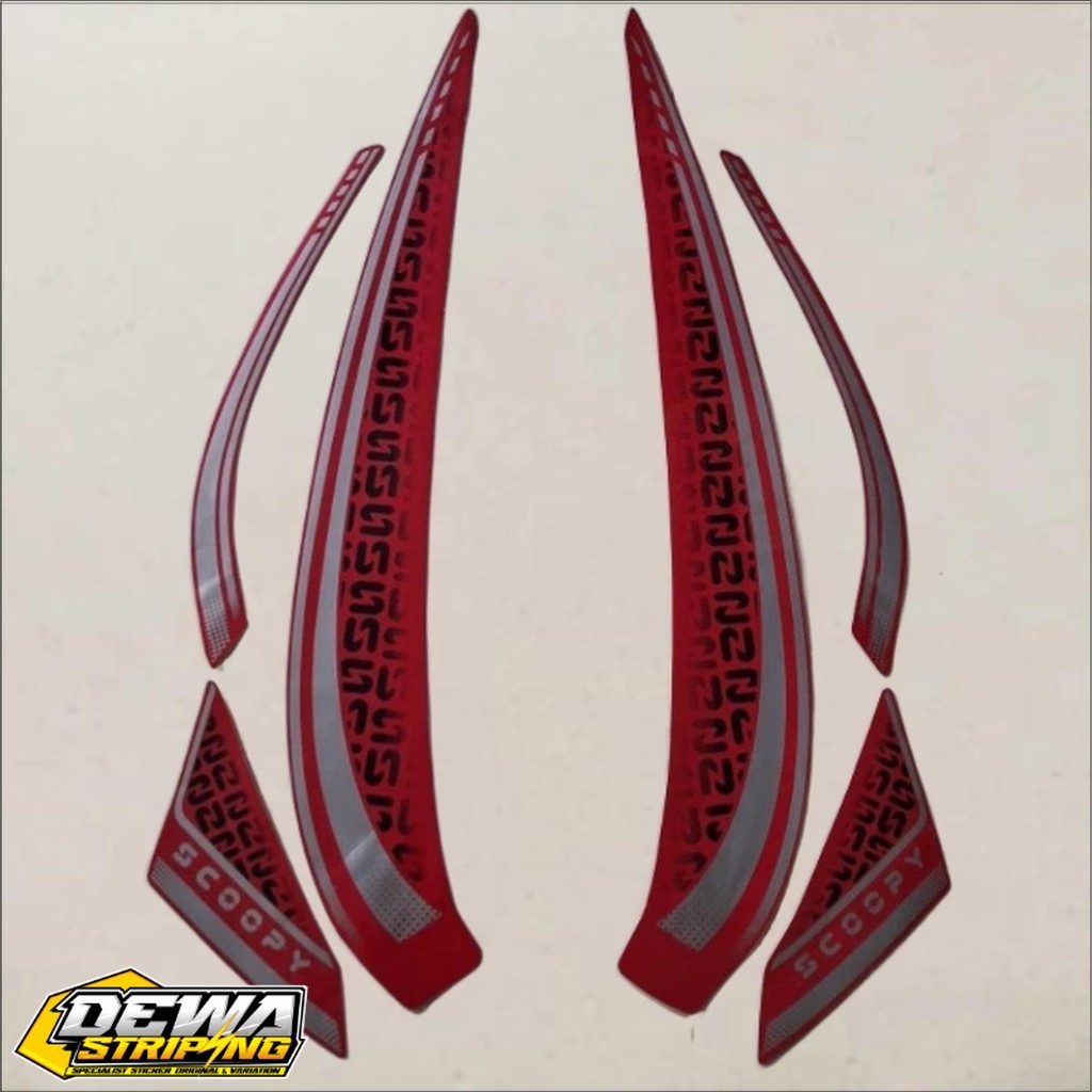 striping Honda Scoopy 2025 merah stiker les motor body standar