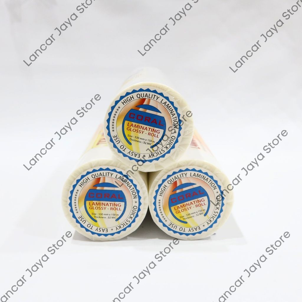 

Plastik Coral Laminating Roll Glossy 330mm x 32Mic x 150m / Plastik Laminating Roll Coral Glossy