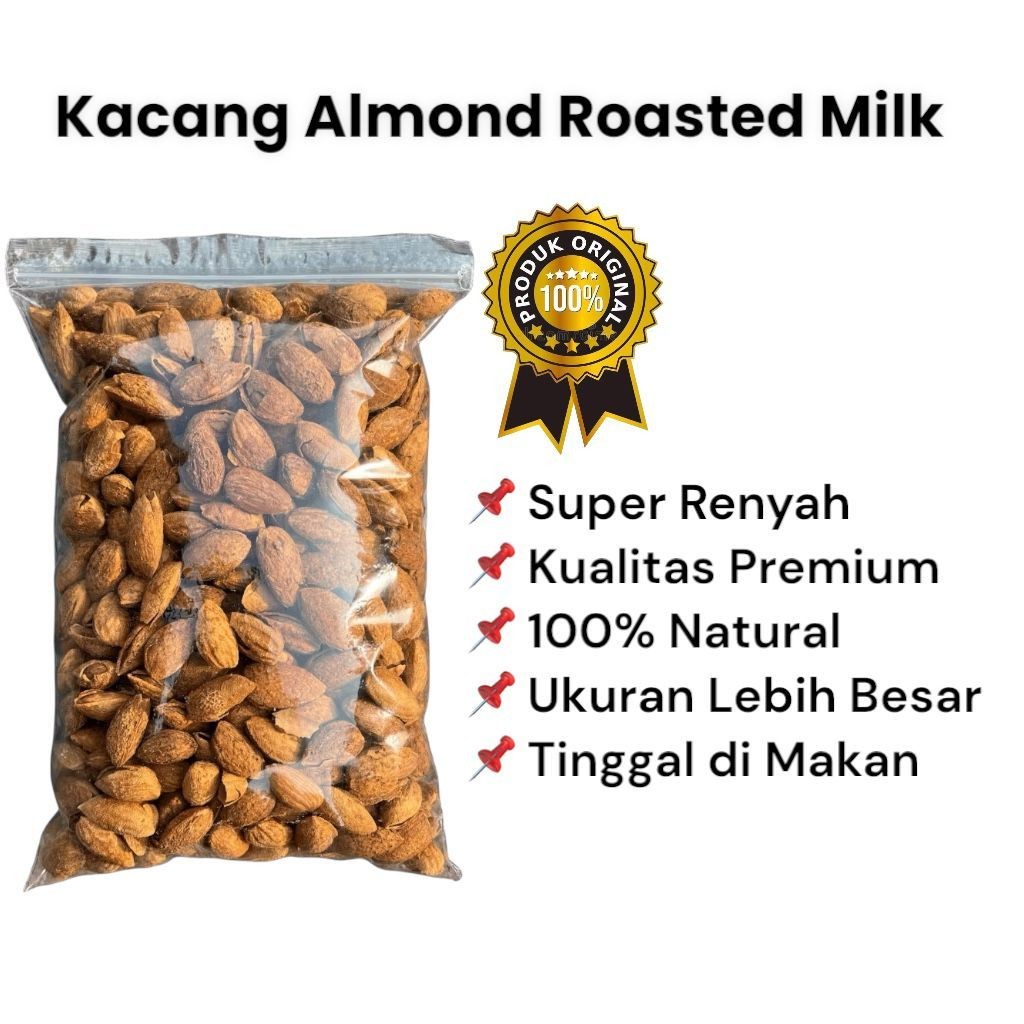 

ALMOND - Kacang Almon Panggang 1 Kg Matang - Kacang Almod Belum Di Kupas