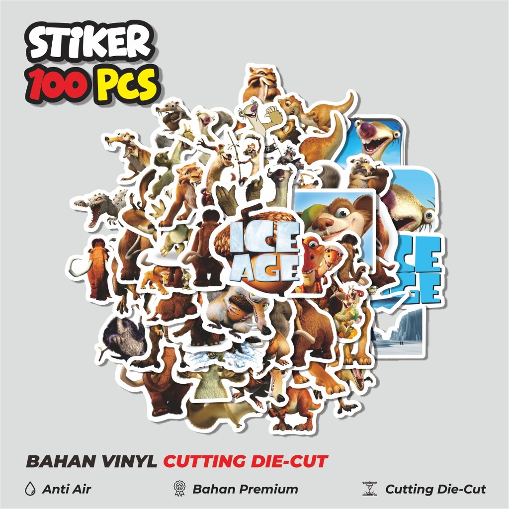 

Terbaru! 50 pcs Stickr Kartun Ice Age Sticker Dekorasi Lucu Kreatif untuk Notebook, Skateboard, HP