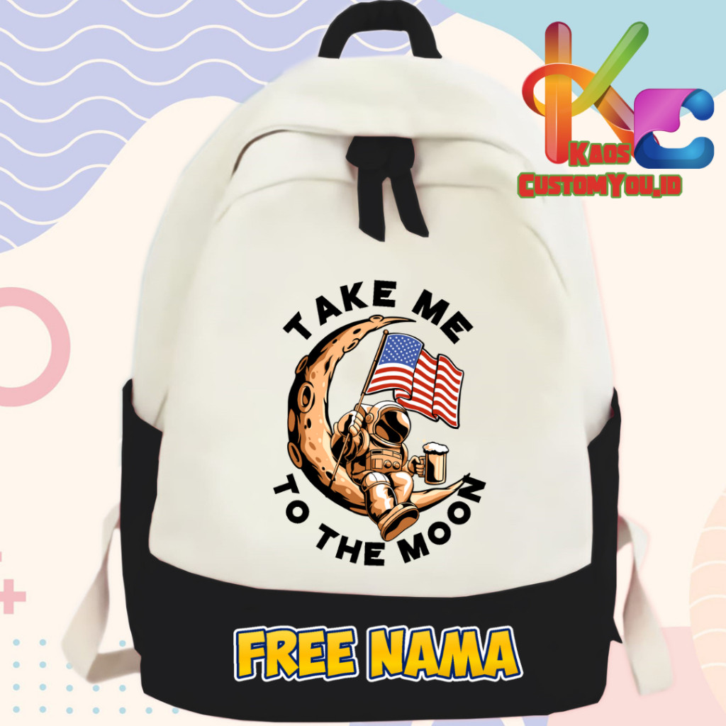 Tas Ransel Anak Custom Astronot Free Nama