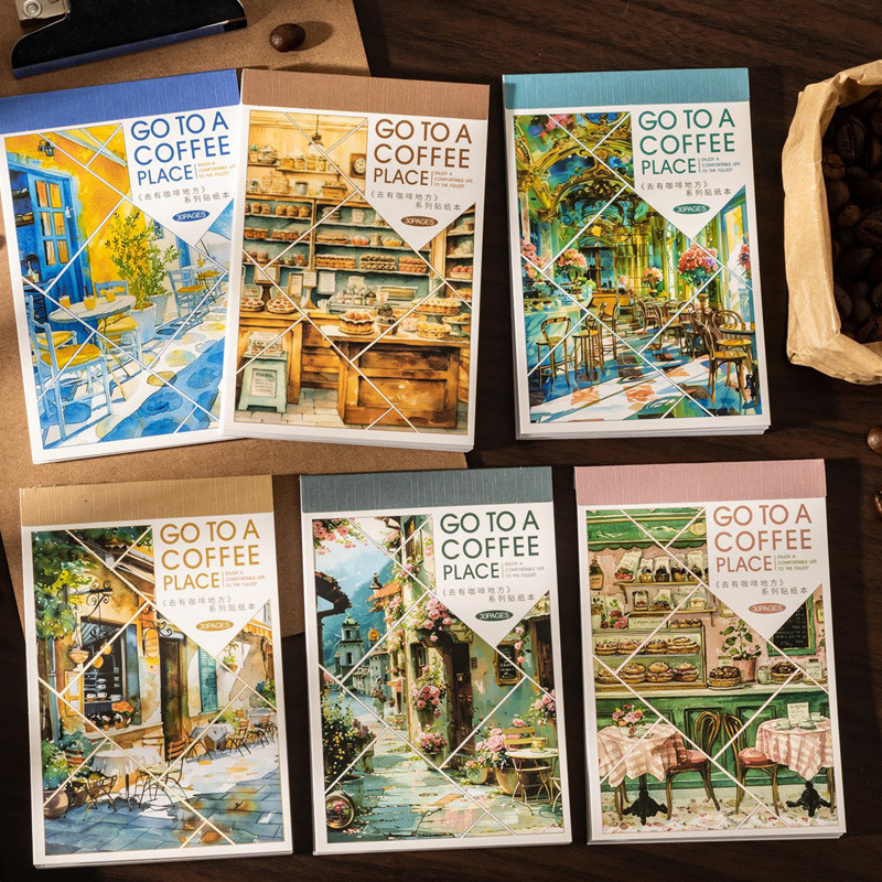 

Mr Paper 20pcs/bag Coffee Theme Dual Material Split Mirror Sticker Book Handbook Material Decoration DIY Calendar Journal Card