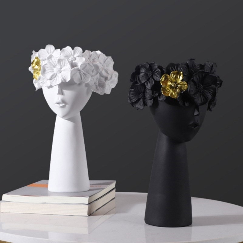 

3D Girl Silicone Flower Pots Mold Concrete Candlesticks Pen Holder Molds Succulent Planter Cement Clay Mould Home Decors