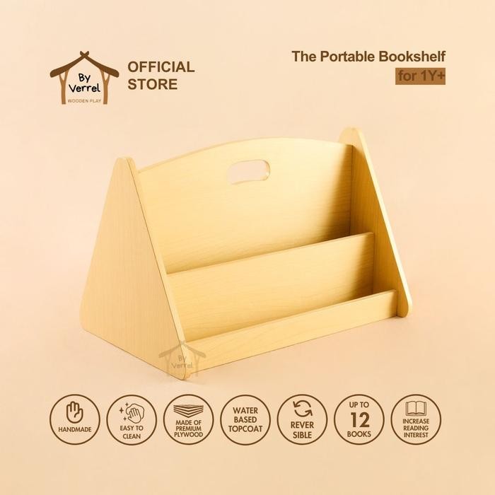 Portable Bookshelf [Premium] / Rak Buku Anak / Rak Buku Kayu Kecil