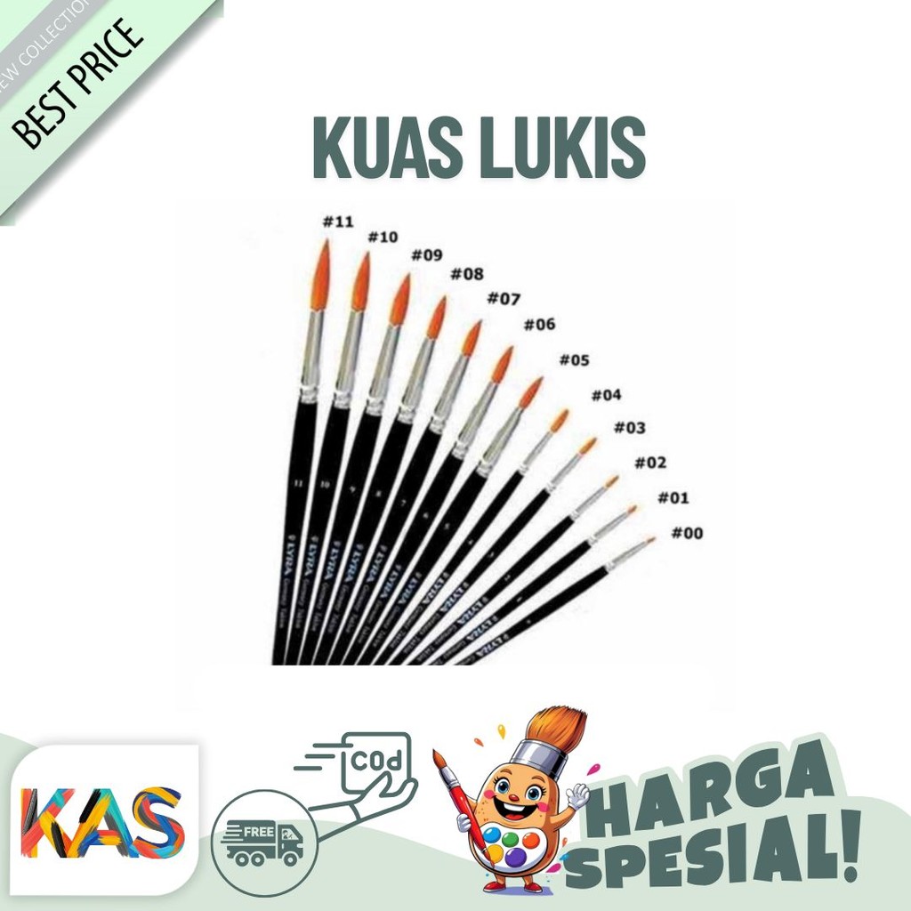 

Kuas Lukis Joyko Br 6 Bahan Nilon Ready 14 Ukuran -Bisa Satuan