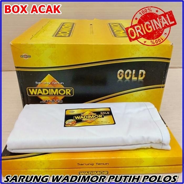 WADIMOR GOLD Sarung Tenun Wadimor Warna Putih Polos Asli Fashion Pria - Putih