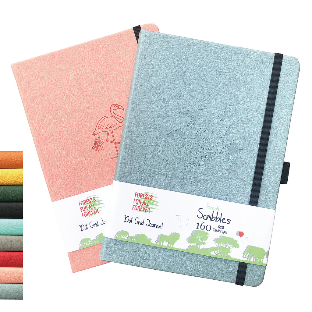 

BUKE Bullet Dotted Journal Drawing Sketchbook-160gsm Paper, Inner Pocket, Numbered 160 Pages, 5x5mm DOT GRID Notebook