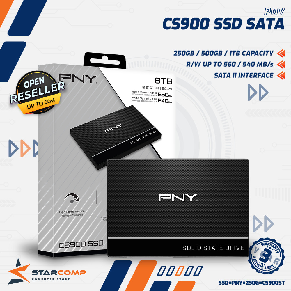 PNY CS900 250GB / 500GB / 1TB SSD Internal SATA III 2.5" CS 900CO
