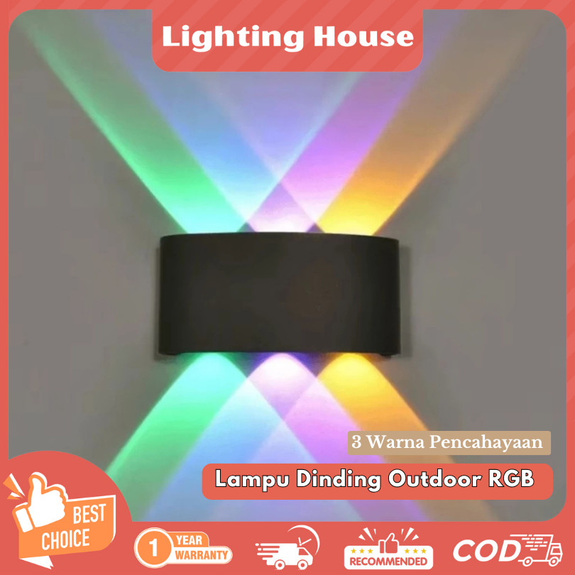 Ready Lighting House(Garansi 1 Tahun) Lampu Dinding Led Lampu Warna-Warni Outdoor Minimalis Hias