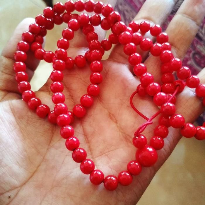Tasbih Red Coral Marjan BUDHA 108 dim 6 7 Batu Karang ASLI ORIGINAL