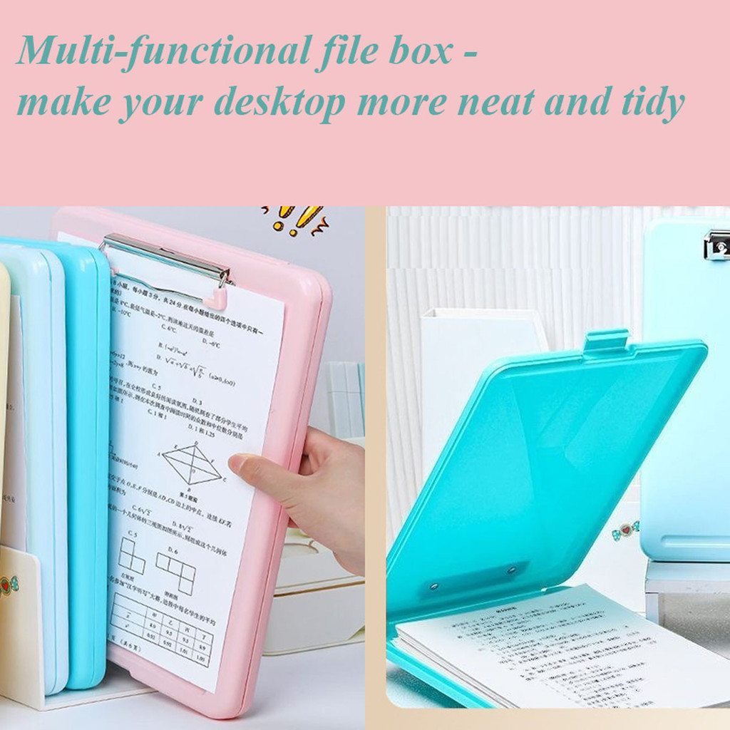 

A4 PP Multifunction Storage Box & File board 2 for 1, Clipboard Case, Suitable for School, Utility, Office, Medical Personnel