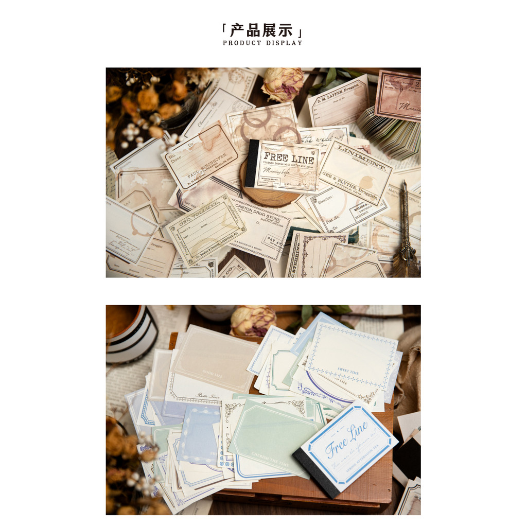 

Yoofun 96 sheets Vintage Style Memo Pad Material Paper for Journal Planner Scrapbooking Materials Stationery Notes Paper