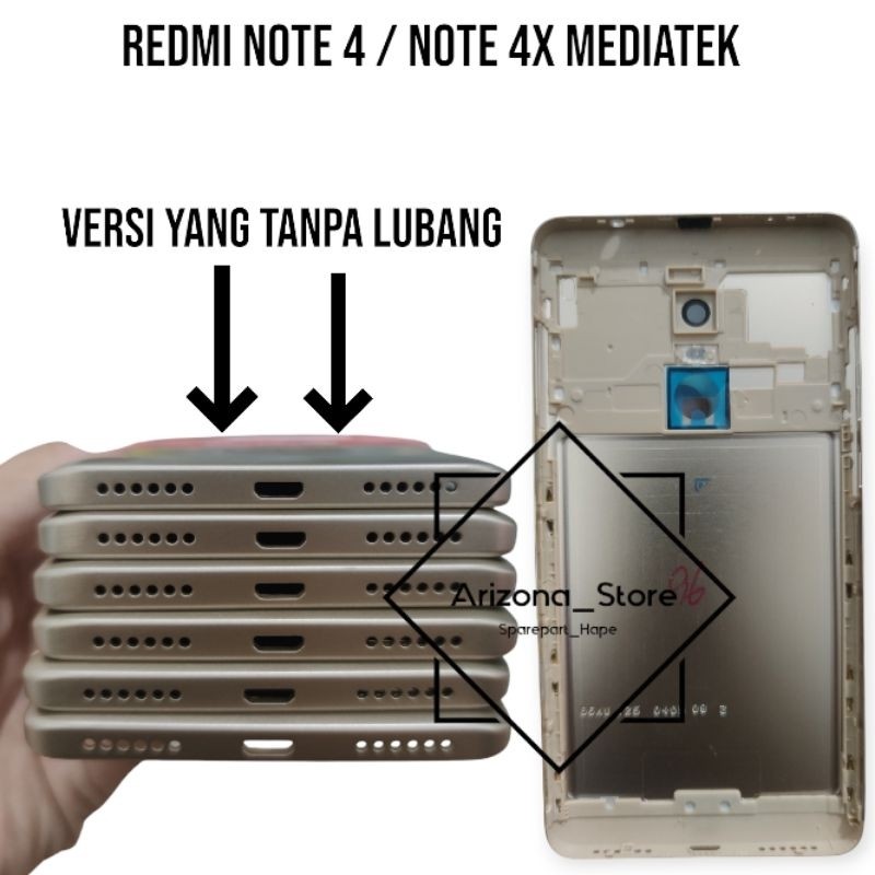 PROMO Backdoor Redmi note 4 / note 4x Mediatek Tanpa lubang bawah