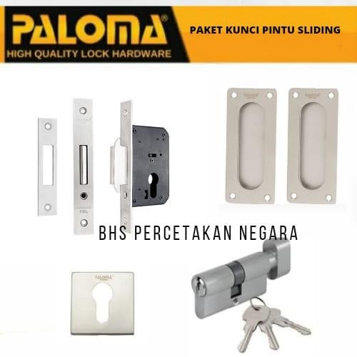 PAKET LENGKAP PALOMA HANDLE, KUNCI SLIDING, CYLINDER KNOB PINTU GESER