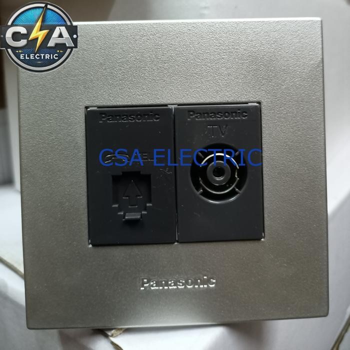 Outlet Telpon + Outlet TV Grey Panasonic
