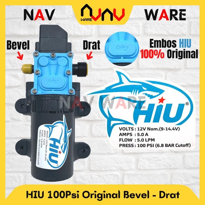 Pompa Air DC 12V HIU Original 100Psi High Pressure Sprayer Pertanian - HIU Bevel Drat