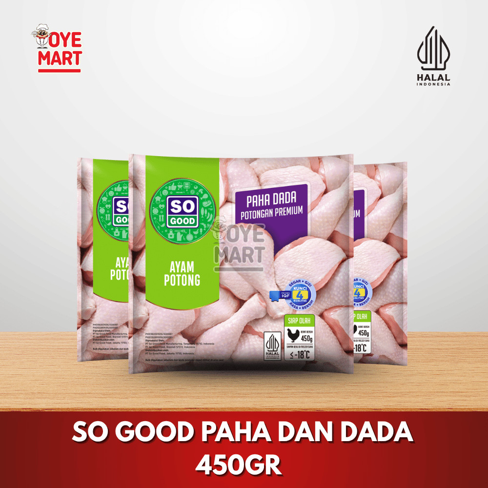 

SO GOOD PAHA DAN DADA 450GR / DAGING AYAM POTONG BEKU