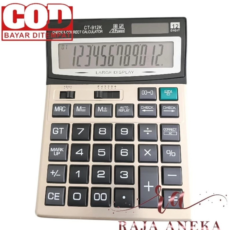 

KALKULATOR CT-912K CALCULATOR baterai aa mudah 12 digit cek ulang dengan KUALITAS 912 K