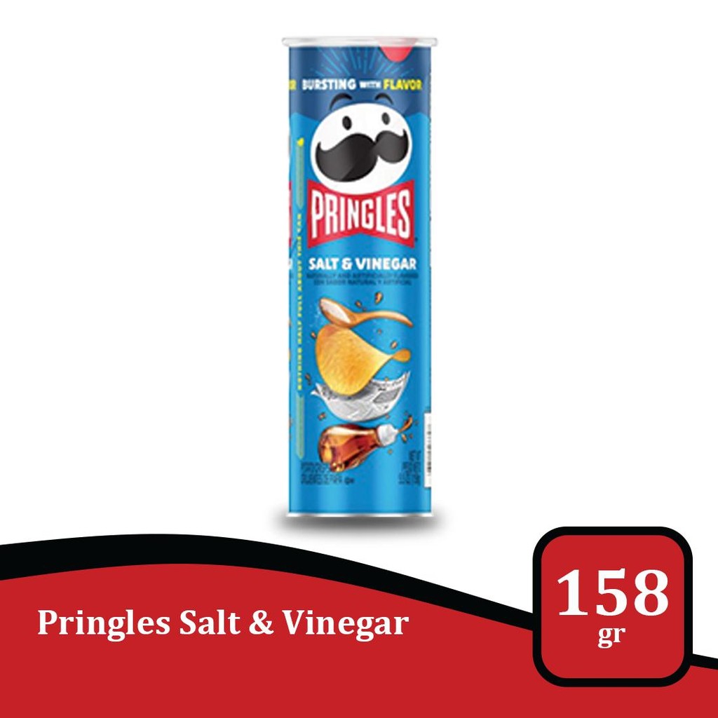 

Pringles Salt & Vinegar 158gr - Keripik Kentang Asin dan Asam Segar Import USA