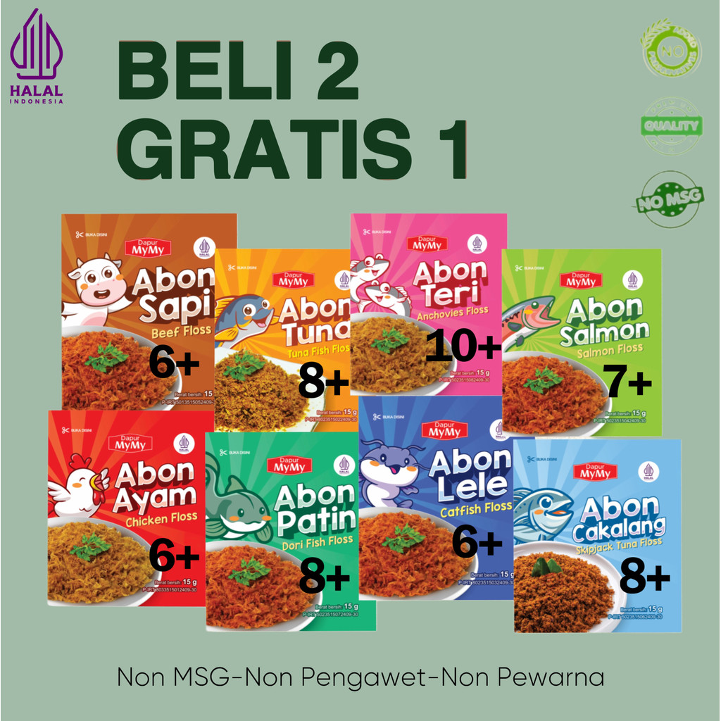 

PJ- Promo Beli 2 Gratis 1 Abon MPASI BB Booster Usia 6+ 8+ Non MSG Lebih Halus