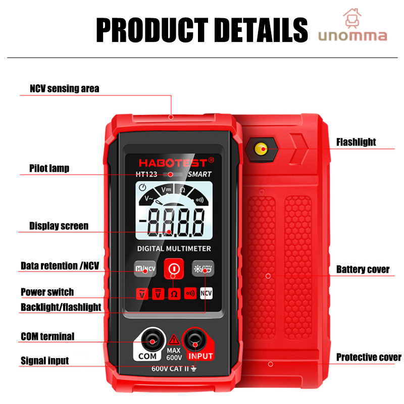 Multimeter Digital Cerdas Penuh Alat Perbaikan Multimeter Pengenalan Otomatis Kecil