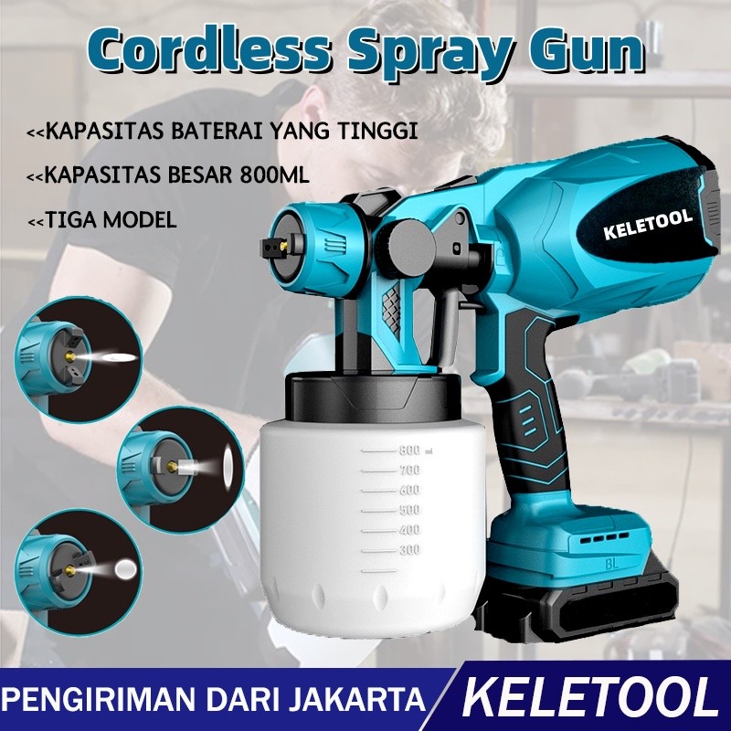 Heavy Duty 800 ML Spray Spet Cat Gun Battery Elektrik Batterai Cordless Gun Gan Harga Alat Semprot W