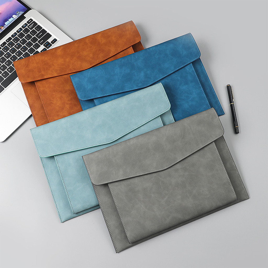 

WQN-1PC Leather Document,A4-10 Envelope File, High-Quality PU Large-Capacity File, Business School And Office Document Supplies