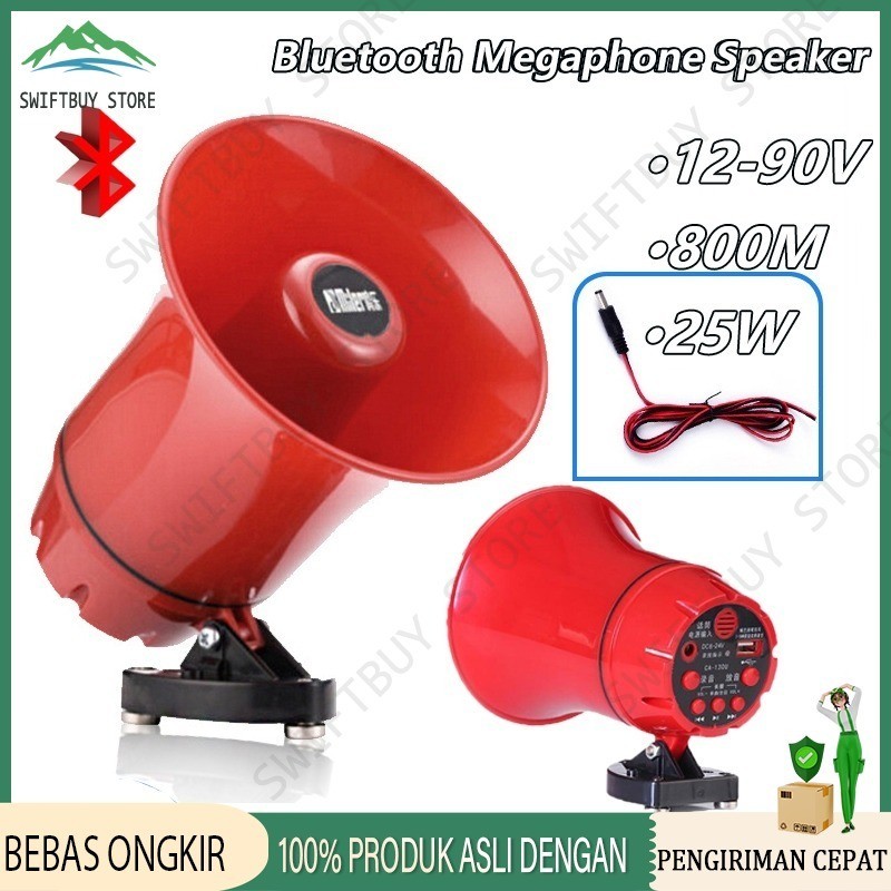 Megaphone Speaker corong Sirine Bisa rekam Suara merk Suara Jernih Bluetooth Keliling Motor Aki Reka