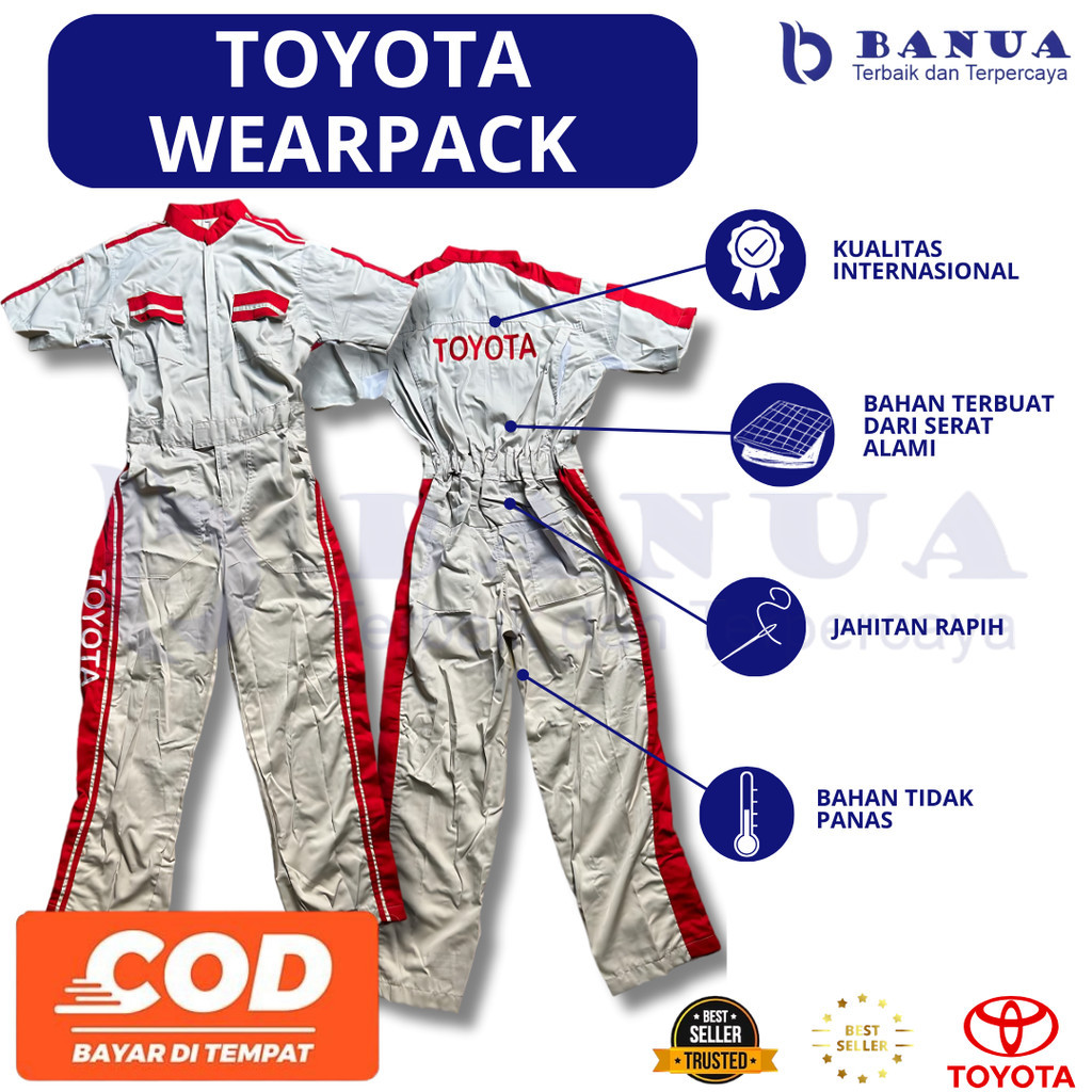Wearpack Toyota Mobil | Wearpack Safety | Seragam Bengkel | Seragam Pria Toyota | Seragam Mekanik