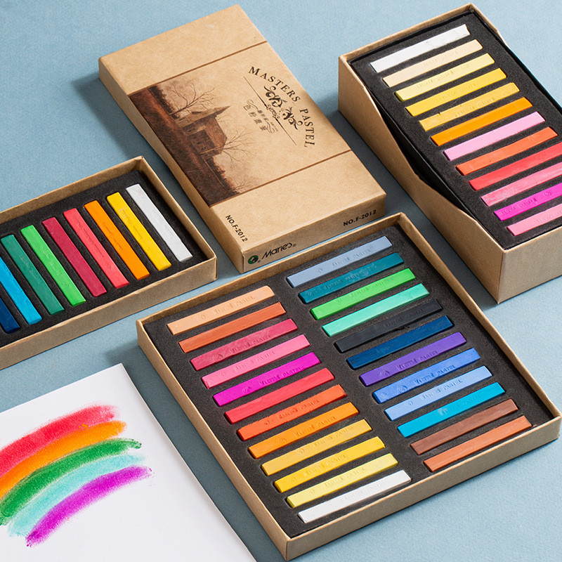 

Maries Color Chalk 24 Colors 12 Colors Chalk 48 Painting Pink Professional Pastel Stick Brush Board Newspaper Painting Supplies