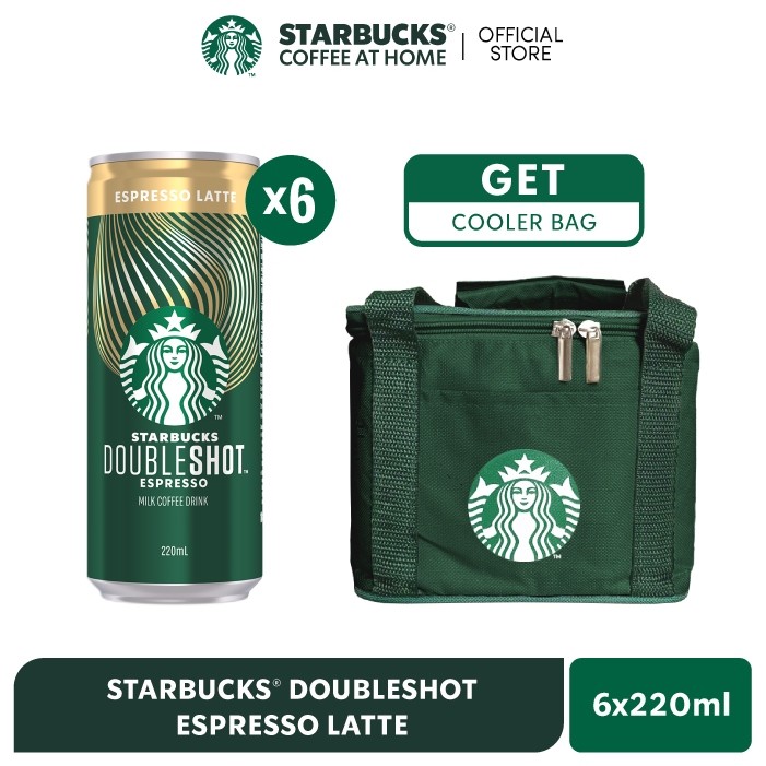 

STARBUCKS® DoubleSHOT Espresso Latte Kaleng 6x220ml GET COOLER BAG