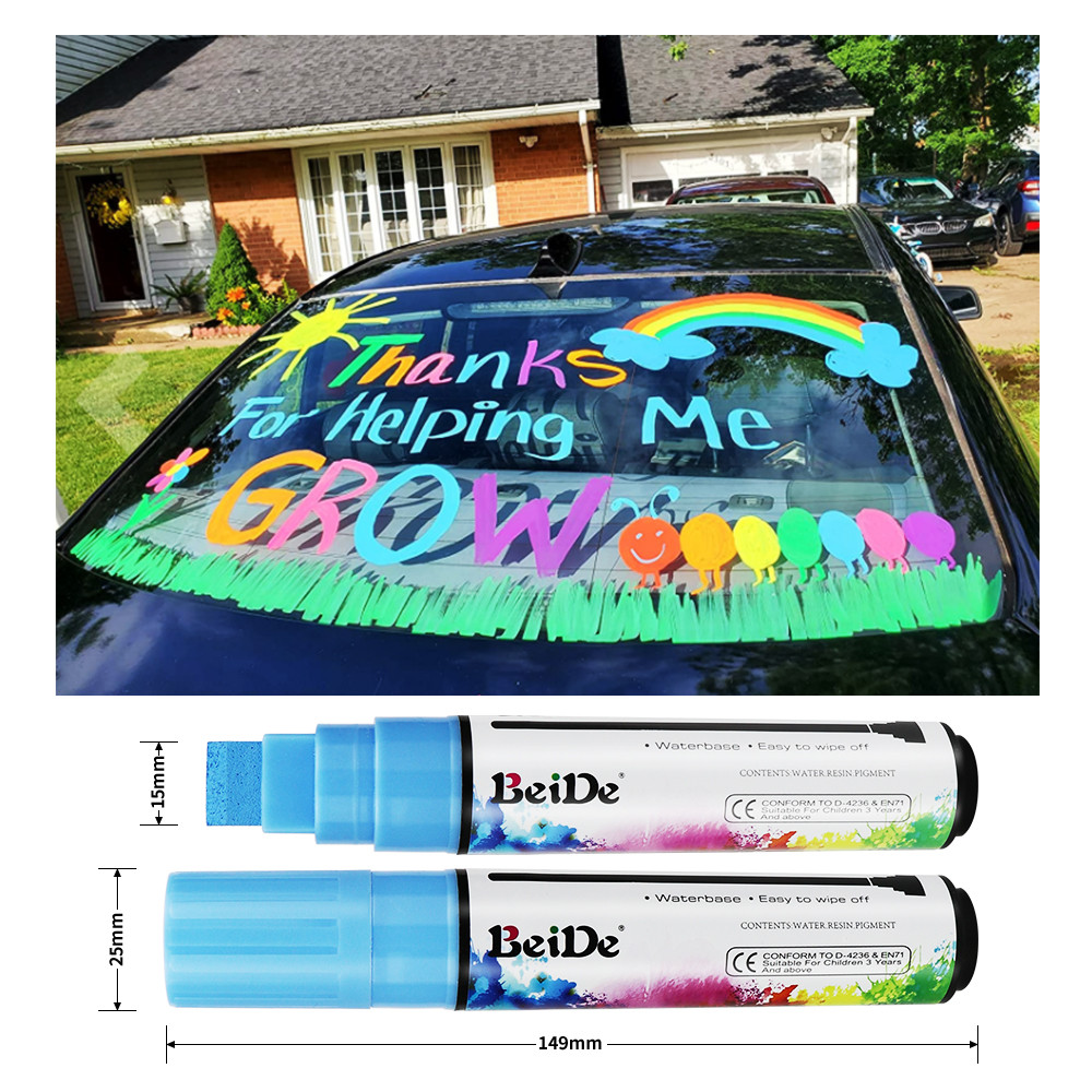

15mm Tip Erasable Graffiti Art Marker Wet Erase Liquid Chalk Marker Art Supplies for Window Wood Stone 8 Colors