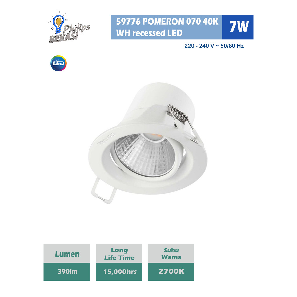 Lampu Spot Philips LED 59776 POMERON 7 Watt