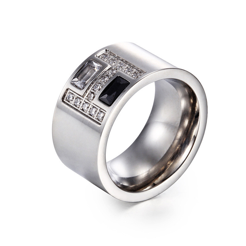 Cincin grosir perhiasan perdagangan luar negeri populer di Eropa dan Amerika, stainless steel CNC ci