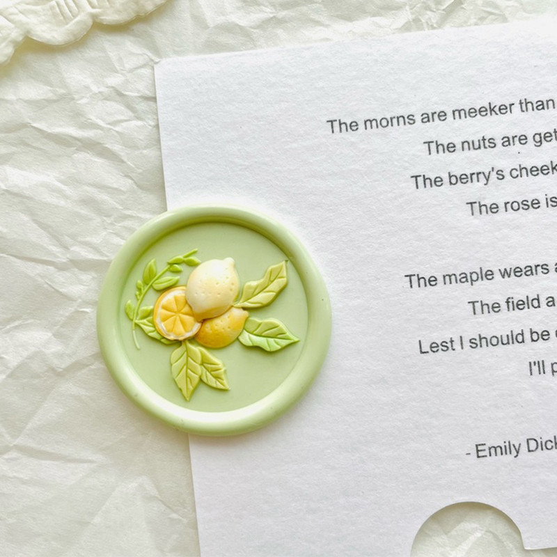 

Lemon Fire Seal Copper Head Frosted Multi-Layer 3d Relief Envelope Invitation Wax Seal Stamp Children Handmade Diy Stamp Toy