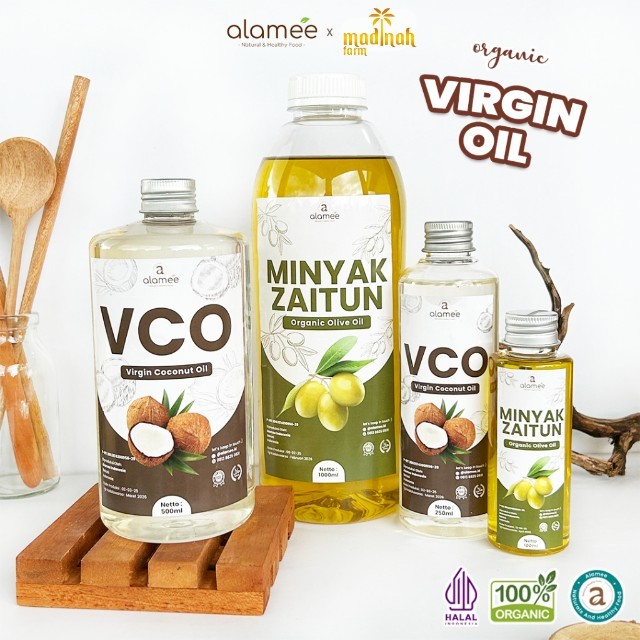 

ALAMEE Virgin Coconut Oil Minyak Zaitun Kelapa Murni Extra VCO Dapat Di minum Di masak Organik 1L madinah