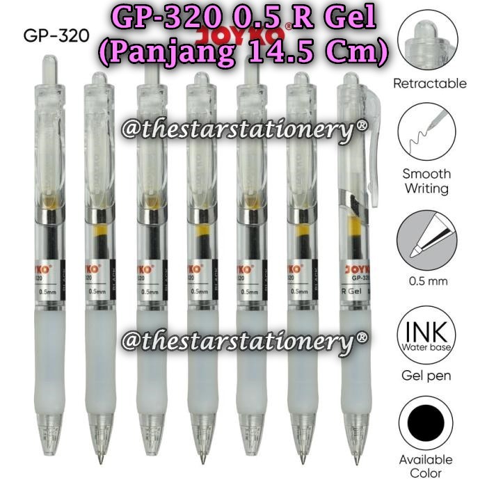 

(1 Pak/12) GROSIR Gelpen JOYKO GP-320 R Gel 0.5 mm Gel Pen Pulpen Pena Joyko GP-320 0.5 (Pak/12)