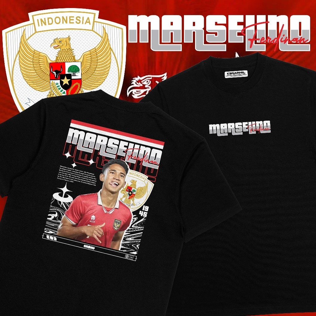 Kaos Timnas Indonesia " Marselino " - AFF CUP/Piala Dunia/Timnas Indonesia / Garuda Muda