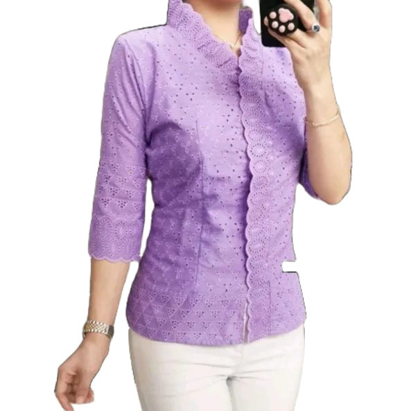 DIKYs Atasan Blus Katun Bolong/BLOUSE KATUN BANGKOK Leher Rimple