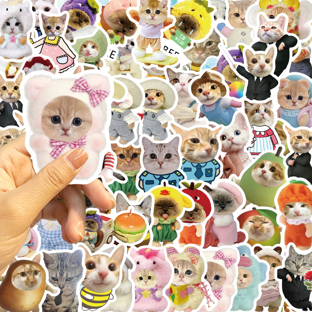 

62PCS Kawaii Cat MEME Stickers Cartoon Funny Animals Graffiti Decal DIY Phone Luggage Motorcycle Laptop Suitcase Sticker Kid Toy